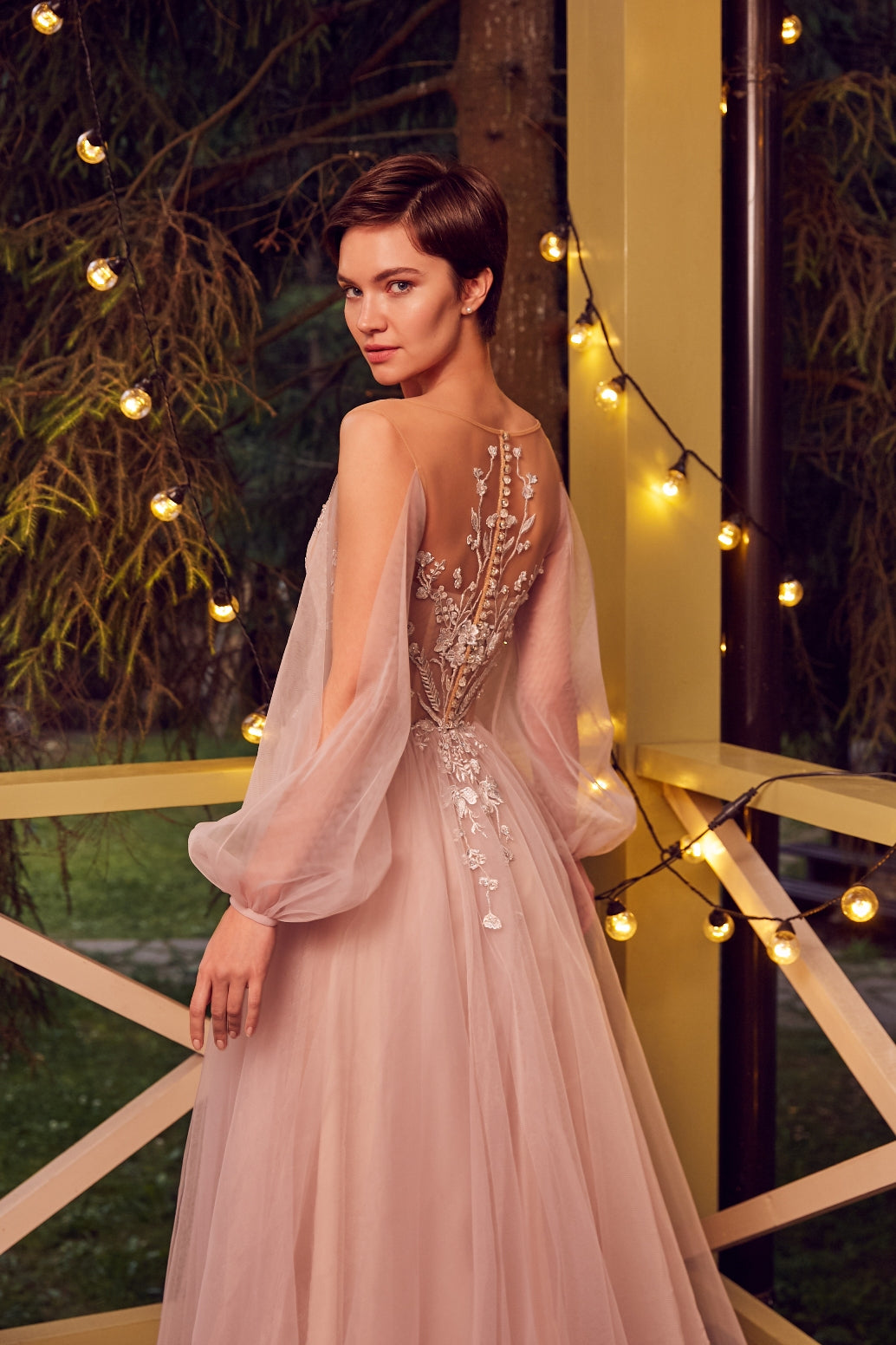 Blush Pink Long Prom Dresses Ball Gown Off-the-shoulder Lace Formal Ev –  SELINADRESS